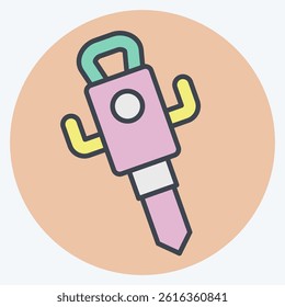 Icon Jack Hammer. related to Civil Engineering symbol. color mate style. editable