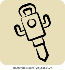 Icon Jack Hammer. related to Civil Engineering symbol. hand drawn style. editable