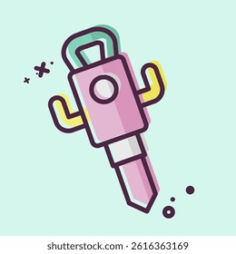 Icon Jack Hammer. related to Civil Engineering symbol. MBE style. editable