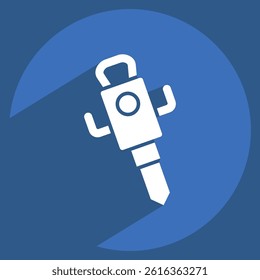Icon Jack Hammer. related to Civil Engineering symbol. long shadow style. editable