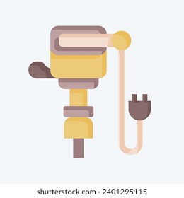 Icon Jack Hammer. related to Construction symbol. flat style. simple design editable. simple illustration