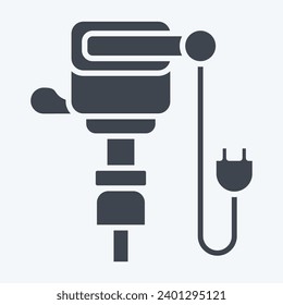 Icon Jack Hammer. related to Construction symbol. glyph style. simple design editable. simple illustration