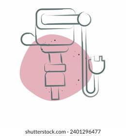 Icon Jack Hammer. related to Construction symbol. Color Spot Style. simple design editable. simple illustration