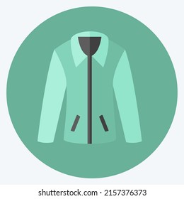 Chaqueta de iconos. adecuado para el símbolo de accesorios masculinos. estilo plano. diseño simple editable. vector de plantilla de diseño. ilustración de símbolo simple