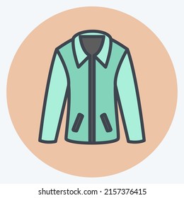 Icon Jacket. suitable for men accessories symbol. color mate style. simple design editable. design template vector. simple symbol illustration