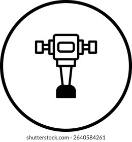 Icon of a jackhammer construction tool for drilling or demolition projects