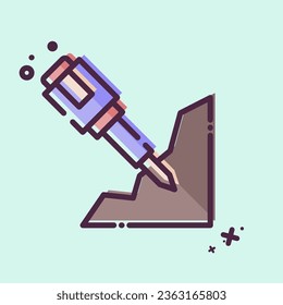 Icon Jackhammer. related to Mining symbol. MBE style. simple design editable. simple illustration