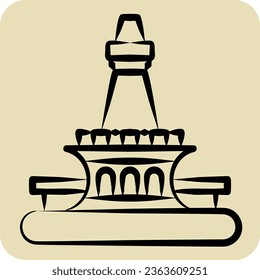Icon Jakarta. related to Capital symbol. hand drawn style. simple design editable. simple illustration