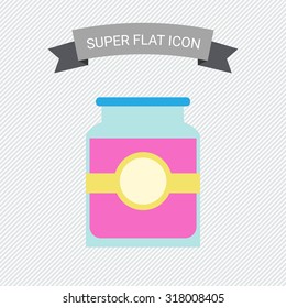 Icon of jam jar with label