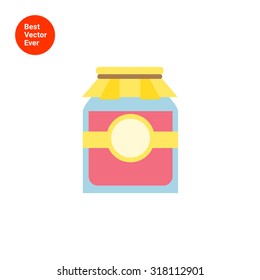 Icon of jam jar with label and paper cover