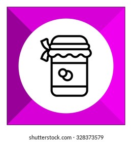 Icon of jam jar with label and paper cover