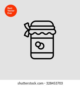 Icon of jam jar with label and paper cover
