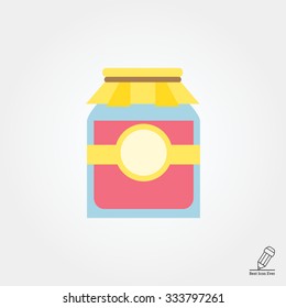 Icon of jam jar with label and paper cover