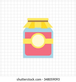 Icon of jam jar with label and paper cover