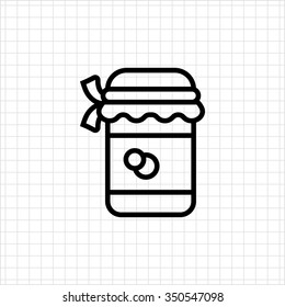Icon of jam jar with label and paper cover