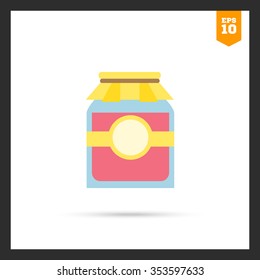Icon of jam jar with label and paper cover