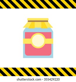 Icon of jam jar with label and paper cover