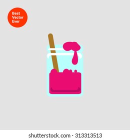 Icon of jam jar with spoon