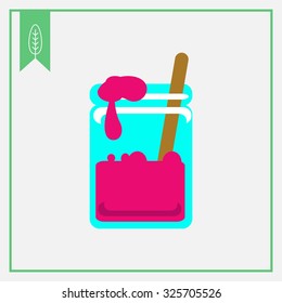 Icon of jam jar with spoon