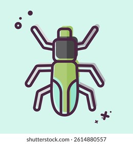 Icon Japanese Beetle. related to Insects symbol. MBE style. design editable