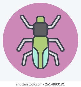 Icon Japanese Beetle. related to Insects symbol. color mate style. design editable