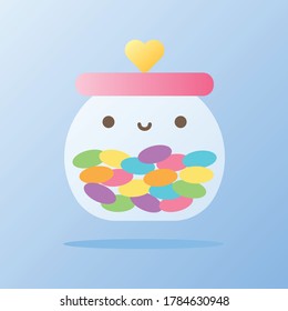 icon the jar of candy sweet dessert colourful valentine's day