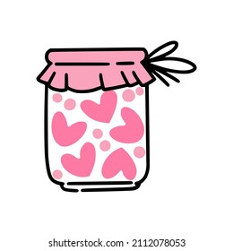 An icon of jar with heart-shaped cookies. 