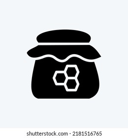 Icon Jar of Honey. suitable for Bee Farm. Glyph Style. simple design editable. design template vector. simple illustration