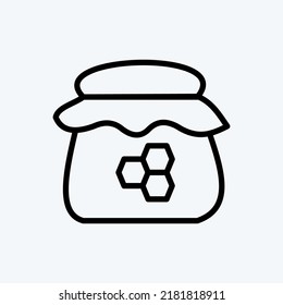 Icon Jar of Honey. suitable for Bee Farm. Line Style. simple design editable. design template vector. simple illustration
