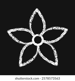 Icon jasmine. Beautiful flowers elements. Icon in chalk style.