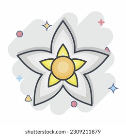 Icon Jasmine. related to Flowers symbol. comic style. simple design editable. simple illustration