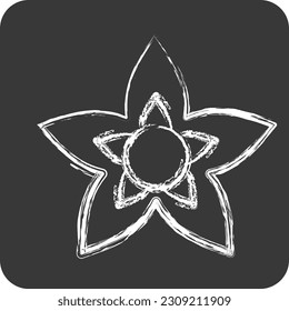 Icon Jasmine. related to Flowers symbol. chalk Style. simple design editable. simple illustration