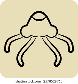 Icon Jelly Fish. related to Summer symbol. hand drawn style. design editable