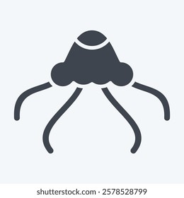 Icon Jelly Fish. related to Summer symbol. glyph style. design editable