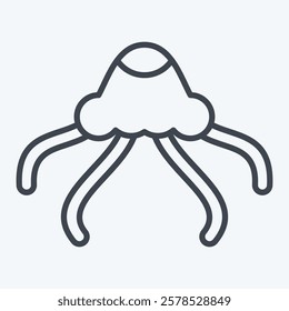 Icon Jelly Fish. related to Summer symbol. line style. design editable