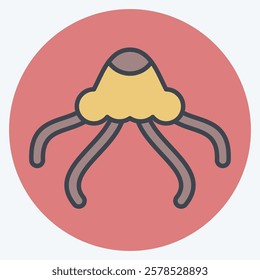 Icon Jelly Fish. related to Summer symbol. color mate style. design editable