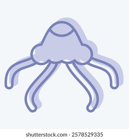 Icon Jelly Fish. related to Summer symbol. two tone style. design editable