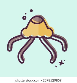 Icon Jelly Fish. related to Summer symbol. MBE style. design editable