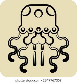 Icon Jellyfish. related to Alaska symbol. hand drawn style. simple design editable. simple illustration