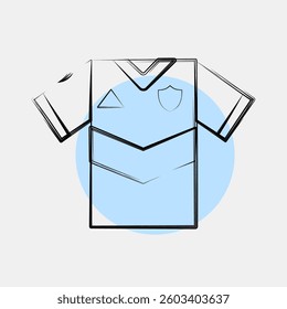 Icon jersey. Football and soccer elements. Icon in color spot style.