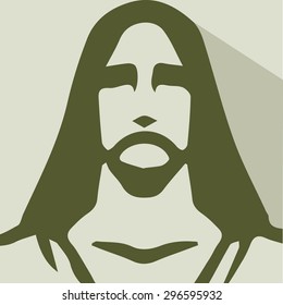 An icon of Jesus Christ. This icon is light brown or beige and an abstract representation f Christ./Jesus of Nazareth/An icon of Jesus Christ