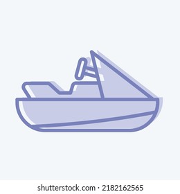 Icon Jet Ski. suitable for Education symbol. two tone style. simple design editable. design template vector. simple illustration