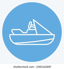 Icon Jet Ski. suitable for Education symbol. blue eyes style. simple design editable. design template vector. simple illustration