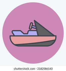 Icon Jet Ski. suitable for Education symbol. color mate style. simple design editable. design template vector. simple illustration