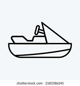 Icon Jet Ski. suitable for Education symbol. line style. simple design editable. design template vector. simple illustration