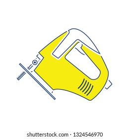 Icon of jigsaw icon. Thin line design. Vector illustration.