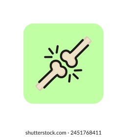 Icon of joint pain. Bone, injury, illness. Arthritis concept. Can be used for topics like symptom, healthcare, anatomy