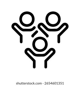 Icono de un grupo alegre que simboliza logro y comunidad