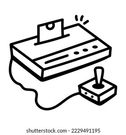 Un ícono de diseño de doodle de joystick 