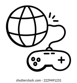 Un ícono de diseño de doodle de joystick 
